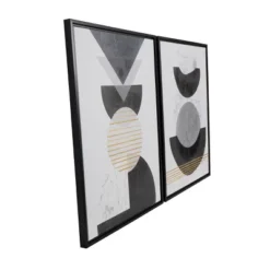 Set Of 2 Canvas Abstract Mid-Century Modern Geometric Framed Wall Arts With Gold Foil Accent Frame White - The Novogratz 8 Set Of 2 Canvas Abstract Mid-Century Modern Geometric Framed Wall Arts With Gold Foil Accent Frame White - The Novogratz -Home Decoration GUEST e7c1b826 340b 4be1 ae2b 2f6340e2feba