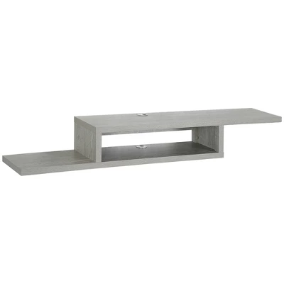 HOMCOM Wall Mounted Media Console, Floating Stand Component Shelf, Entertainment Center Unit 9 HOMCOM Wall Mounted Media Console, Floating Stand Component Shelf, Entertainment Center Unit - Image 7