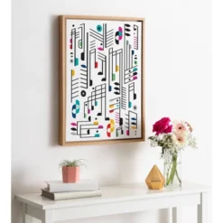 18" X 24" Sylvie Music Notes Framed Canvas Wall Art By Rachel Lee Natural - Kate And Laurel -Home Decoration GUEST ea5c1c50 ff8e 4be8 8834 3d65fda31a20