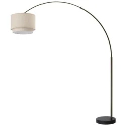 FC Design Modern 81" Tall Standing Adjustable Arched Floor Lamp With Double Drum Shade And Marble Base -Home Decoration GUEST eb6af4cf 1933 4640 b4e1 f02c275b3db2