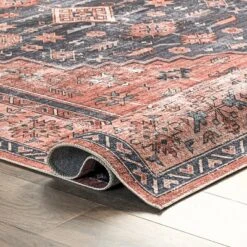 NuLOOM Medallion Bordered Machine Washable Area Rug -Home Decoration GUEST ebd36081 966a 47c1 9b30 2ef83e5a0c5e