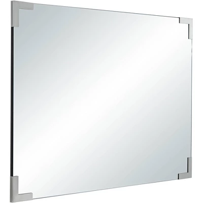 Noble Park Slynia Rectangular Vanity Decorative Wall Mirror Modern Silver Metal Corner 27" Wide For Bathroom Bedroom Living Room Home Office Entryway 8 Noble Park Slynia Rectangular Vanity Decorative Wall Mirror Modern Silver Metal Corner 27" Wide For Bathroom Bedroom Living Room Home Office Entryway - Image 6