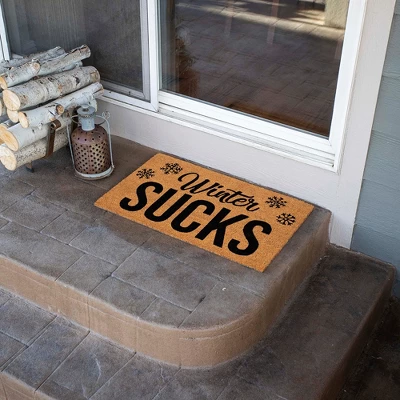 BirdRock Home Winter Sucks Coir Front Door & Entry Doormat - 18" X 30" 7 BirdRock Home Winter Sucks Coir Front Door & Entry Doormat - 18" X 30" - Image 5