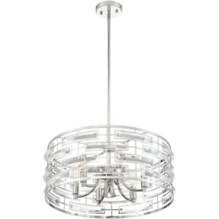 Possini Euro Design Smart Polished Nickel Chandelier 20" Wide Modern Drum Clear Crystal 6-Light Fixture For Dining Room House Foyer Kitchen Island 13 Possini Euro Design Smart Polished Nickel Chandelier 20" Wide Modern Drum Clear Crystal 6-Light Fixture For Dining Room House Foyer Kitchen Island -Home Decoration GUEST eea2daa1 4b4d 429b a960 e11c0fbab734