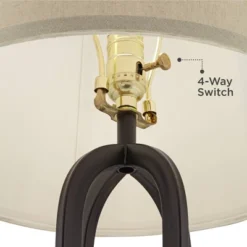 360 Lighting Marcel Industrial Table Lamps Set Of 2 With Round Risers 24 1/4" High Black LED Nightlight USB Port Natural Shade For Living Room Desk 11 360 Lighting Marcel Industrial Table Lamps Set Of 2 With Round Risers 24 1/4" High Black LED Nightlight USB Port Natural Shade For Living Room Desk -Home Decoration GUEST efa8b684 a82d 499b 8e29 4585407ab102