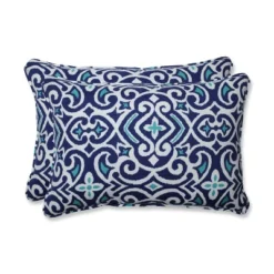New Damask 2pc Outdoor/Indoor Throw Pillows Marine Blue - Pillow Perfect 8 New Damask 2pc Outdoor/Indoor Throw Pillows Marine Blue - Pillow Perfect -Home Decoration GUEST efd1c07a ed05 49f1 94de 12e55a33b748
