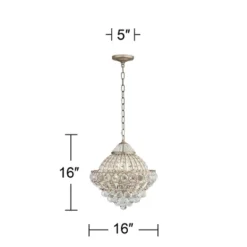 Vienna Full Spectrum Wallingford Antique Brass Chandelier 16" Wide French Crystal Glass 6-Light Fixture For Dining Room House Kitchen Island Entryway -Home Decoration GUEST f010628e 7a62 464b 94b7 1d259b581a4a
