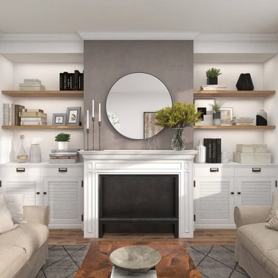 Contemporary Wood Round Wall Mirror - Olivia & May 17 Contemporary Wood Round Wall Mirror - Olivia & May - Image 15