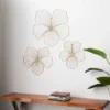 Metal Floral Wall Decor Set Of 3 Gold - CosmoLiving By Cosmopolitan
