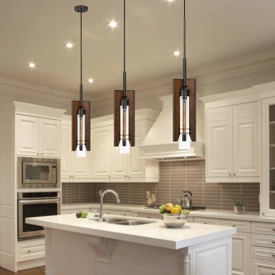 7" X 7" Metal Almeria Pendant With Clear Glass Shade Brown - Cal Lighting 4 7" X 7" Metal Almeria Pendant With Clear Glass Shade Brown - Cal Lighting - Image 2