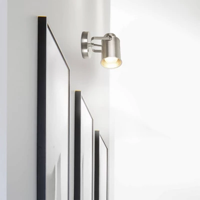 6" Spotlight Desk Or Wall Mount Accent Table Lamp Brushed Nickel - Cresswell Lighting 3 6" Spotlight Desk Or Wall Mount Accent Table Lamp Brushed Nickel - Cresswell Lighting