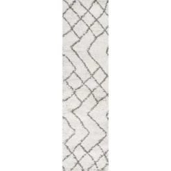 Inca Moroccan Diamond Shag Area Rug - JONATHAN Y