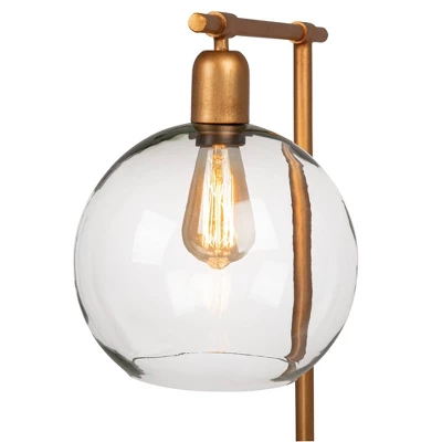 Metal And Wood Floor Lamp With Glass Globe Shade Gold - Storied Home 9 Metal And Wood Floor Lamp With Glass Globe Shade Gold - Storied Home - Image 7