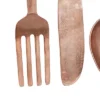 Set Of 3 Aluminum Utensils Knife Spoon And Fork Wall Decors Gold - Olivia & May