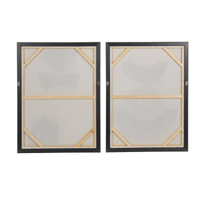 Set Of 2 Canvas Abstract Mid-Century Modern Geometric Framed Wall Arts With Gold Foil Accent Frame White - The Novogratz 6 Set Of 2 Canvas Abstract Mid-Century Modern Geometric Framed Wall Arts With Gold Foil Accent Frame White - The Novogratz - Image 4