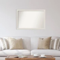 40" X 28" Non-Beveled Rustic Plank White Narrow Wall Mirror - Amanti Art 12 40" X 28" Non-Beveled Rustic Plank White Narrow Wall Mirror - Amanti Art -Home Decoration GUEST f6157c0d 763f 452f 8778 f6315bae3f4b