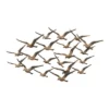 Metal Bird Flying Flock Of Wall Decor Gold - Olivia & May