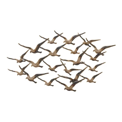 Metal Bird Flying Flock Of Wall Decor Gold - Olivia & May 3 Metal Bird Flying Flock Of Wall Decor Gold - Olivia & May