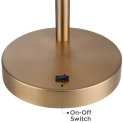 360 Lighting Colborne Modern Mid Century Desk Table Lamp 28" Tall Antique Brass Black With USB Charging Port LED For Bedroom Living Room Bedside Kids -Home Decoration GUEST f632bc08 3a1e 47c8 a575 c6a7d63f53d3