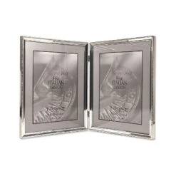 Lawrence Frames 8" X 10" Metal Silver Hinged Double Picture Frame With Beads 11680D