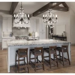 17" LED Crystal Maura Chandelier Black - Jonathan Y