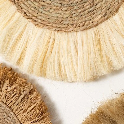 Sullivans Rattan Fiber Wall Medallions Set Of 3, 33.5"H, 27"H & 20"H Brown 3 Sullivans Rattan Fiber Wall Medallions Set Of 3, 33.5"H, 27"H & 20"H Brown