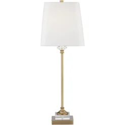 Regency Hill Julia Traditional Buffet Table Lamp 29 1/2" Tall Gold Crystal White Fabric Tapered Square Shade For Living Room Dining House Entryway 15 Regency Hill Julia Traditional Buffet Table Lamp 29 1/2" Tall Gold Crystal White Fabric Tapered Square Shade For Living Room Dining House Entryway -Home Decoration GUEST f93642f7 6420 4328 9619 5a5035a1b91d