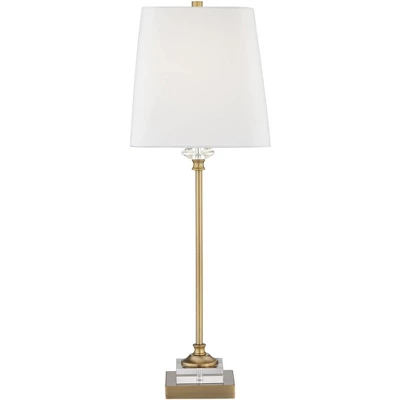 Regency Hill Julia Traditional Buffet Table Lamp 29 1/2" Tall Gold Crystal White Fabric Tapered Square Shade For Living Room Dining House Entryway 9 Regency Hill Julia Traditional Buffet Table Lamp 29 1/2" Tall Gold Crystal White Fabric Tapered Square Shade For Living Room Dining House Entryway - Image 7