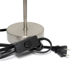 10.5" Petite Metal Stick Bedside Table Desk Lamp In Sand Nickel With Fabric Shade White - Creekwood Home 9 10.5" Petite Metal Stick Bedside Table Desk Lamp In Sand Nickel With Fabric Shade White - Creekwood Home -Home Decoration GUEST fa632b6e 8993 4f61 86d0 4481ed11105d 2