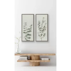 18" X 40" Sylvie Eucalyptus Botanical II By The Creative Bunch Studio Framed Wall Canvas Gray - Kate & Laurel All Things Decor -Home Decoration GUEST fb308d3f af7d 45a1 b66a f903f3013cdb