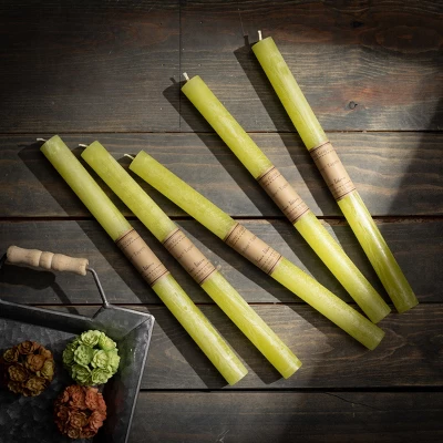 Green Grape Timber Tapers - Set Of 12 3 Green Grape Timber Tapers - Set Of 12