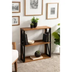 25" X 28" Rigby Wood Decorative Wall Shelf Rustic Brown/Black - Kate & Laurel All Things Decor -Home Decoration GUEST fbf253a0 5aea 45b7 ab7f 576e6892541e