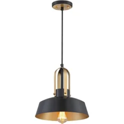 Possini Euro Design Black Warm Brass Mini Pendant Lighting Fixture 12" Wide Farmhouse Rustic For Dining Room House Home Kitchen Island High Ceilings -Home Decoration GUEST fcdf48d7 6bba 42be b54f abaacbbe4e15