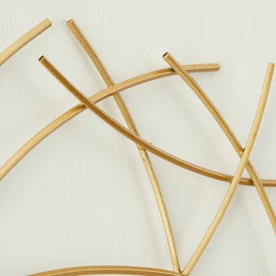 24" X 24" Metal Abstract Overlapping Lines Wall Decor With White Backing White - CosmoLiving By Cosmopolitan 4 24" X 24" Metal Abstract Overlapping Lines Wall Decor With White Backing White - CosmoLiving By Cosmopolitan - Image 2