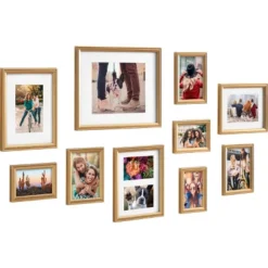 10pc Adlynn Frame Box Set Gold - Kate & Laurel All Things Decor