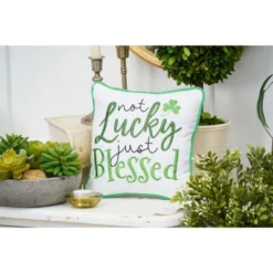 C&F Home 10" X 10" Not Luck Just Blessed Embroidered Throw Pillow -Home Decoration GUEST fdddf61b a488 4110 86d2 e8d14e713a29