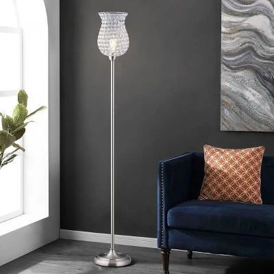 Ricky Iron Floor Lamp (Includes LED Light Bulb) Brushed Nickel - Safavieh 5 Ricky Iron Floor Lamp (Includes LED Light Bulb) Brushed Nickel - Safavieh - Image 3